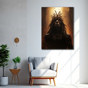 Native warrior Leinwand Kunstdruck, Ethnische Wandkunst, Indianer Malerei, Native Indian Poster, Wandbehang, Wohnzimmer Dekor