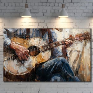 Guitarist Painting Canvas, Jazz Wall Art, Jazz Singer Home Decor, Music Wall Decor, Modern Wall Art, Musical Instruments Print Art Canvas