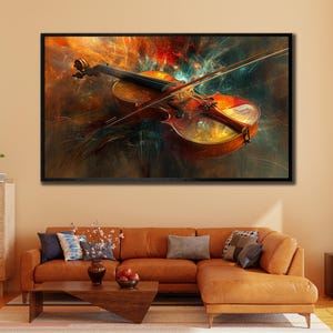 Violin Canvas Wall Art, Music Print Art, Violin Wall Decor, Violinist Canvas, Musical Instruments Poster, Elegant Violin Canvas Art
