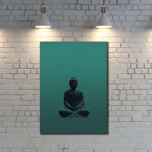Buddha Painting on Canvas, Abstract Spiritual Wall Art, Colorful Buddha Wall Decor, Livingroom Decor, Print Picture for Home,Buddhist Poster
