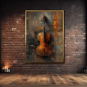 Violin Canvas Wall Art, Music Print Art, Violin Wall Decor, Violinist Canvas, Musical Instruments Poster, Elegant Violin Framed Canvas