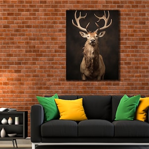 Deer Art Print, Deer Wall Art, Animal Wall Art Prints, Deer Canvas Wall Art, Stag Wall Art, Forest Painting Original, Animal Painting Canvas