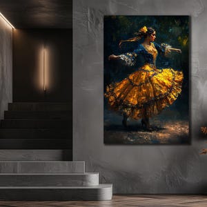 Flamenco Druck Leinwand Kunst, Flamenco Wand dekor, Tanz & Frau Wand Kunst, Tänzerin Frau Leinwand, Flamenco Poster, Druck Für Haus Büro Dekor