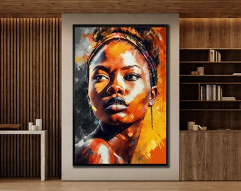 African Woman Canvas Art: Ready to Hang Print