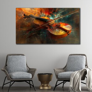 Violin Canvas Wall Art, Musicians Canvas Printing, Violin Wall Decor, Dining Room Decor, Violinist Canvas Gift, Musical Instruments Poster