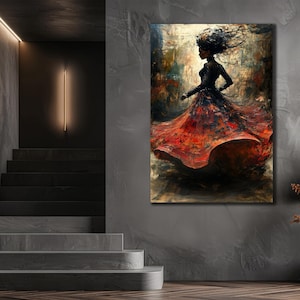 Flamenco Druck Leinwand Kunst, Flamenco Wand dekor, Tanz & Frau Wand Kunst, Tänzerin Frau Leinwand, Flamenco Poster, Druck Für Haus Büro Dekor