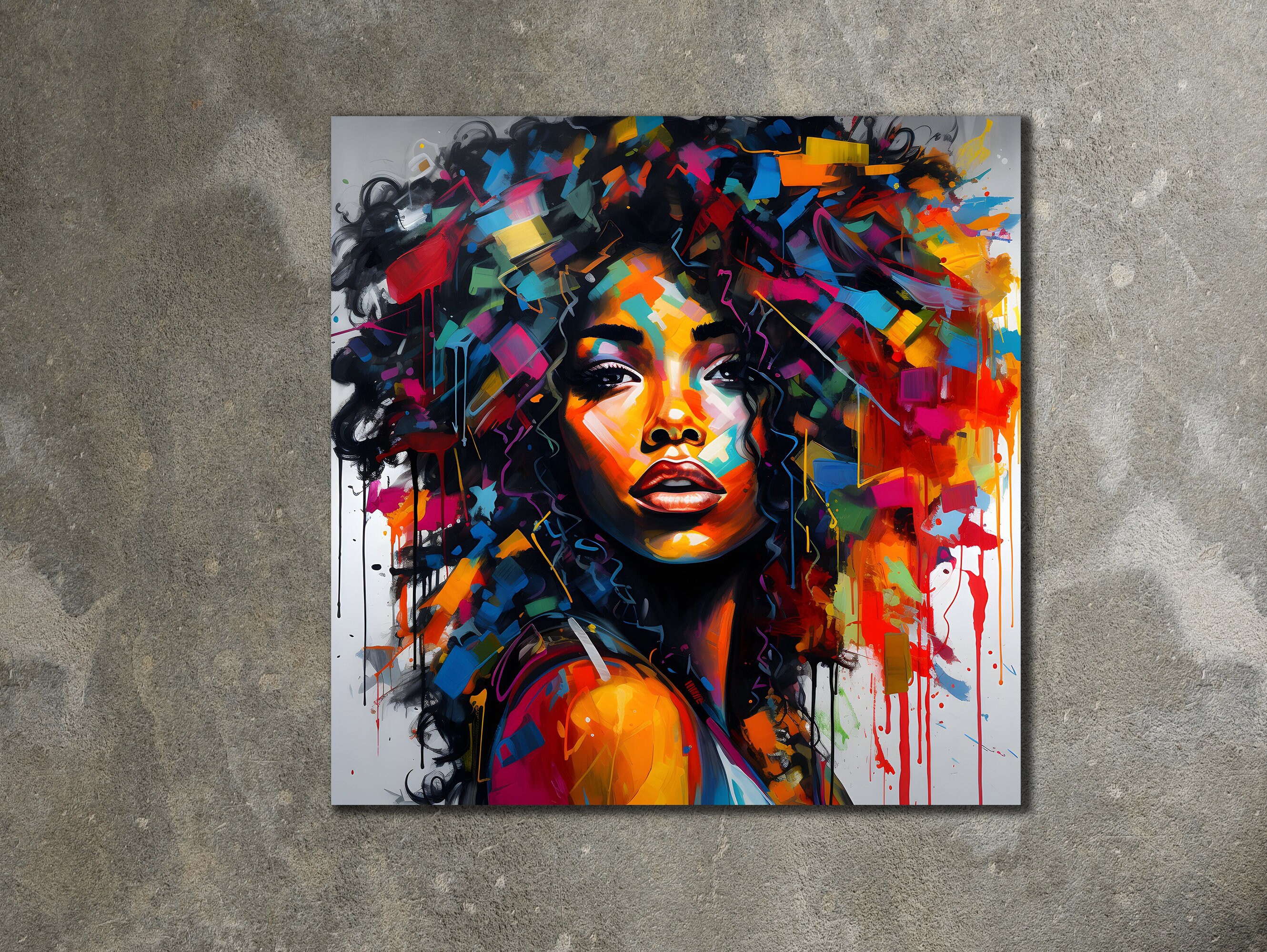 Woman Canvas Art Print, Afro Girl Wall Art, African Girl Wall Art Print