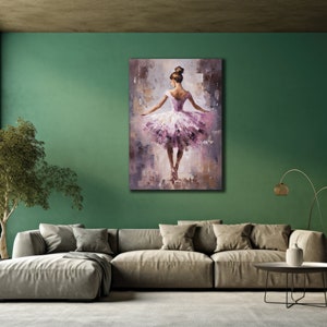 Ballerina Canvas Art Print, Dancer Wall Art, Girl Wall Art Print, Ballerina Wall Art, Painting Canvas, Woman Poster, Wall Hanging Canvas