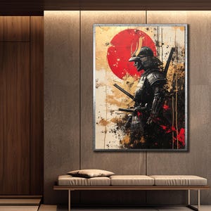 Samurai Warrior Canvas Art, Japanese Wall Decor, Canvas Posters, Samurai Canvas Print,Samurai Wall Canvas, Samurai Pictures,Samurai Painting