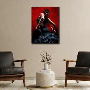 Flamenco Druck Leinwand Kunst, Flamenco Wand dekor, Tanz & Frau Wand Kunst, Tänzerin Frau Leinwand, Flamenco Poster, Druck Für Haus Büro Dekor