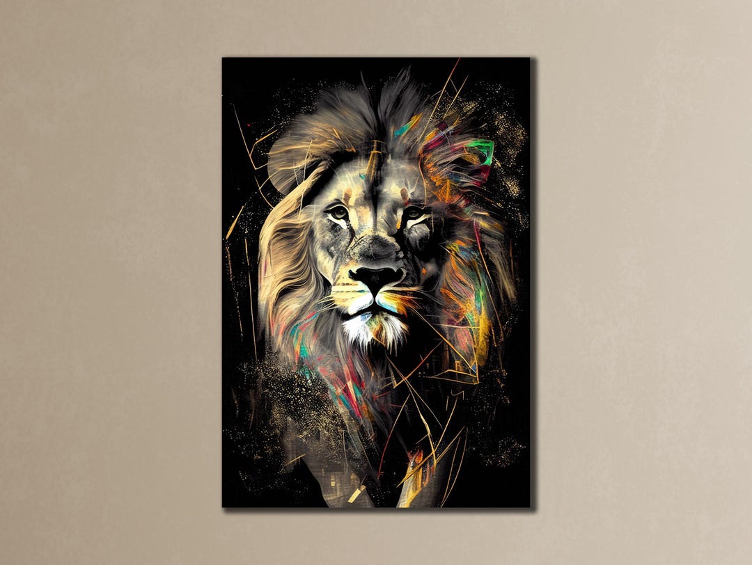 Colorful Graffiti Lion Canvas Art - Ready to Hang Print - Etsy