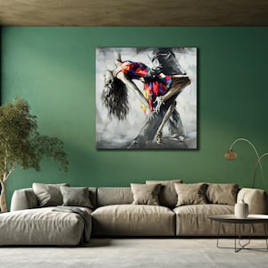 Paar Leinwand Kunstdruck, Tänzer Wandkunst, Tango Wandkunst, Tanzende Wandkunst, Malerei auf Leinwand, Liebe Tanzendes Poster, Wandbehang Leinwand