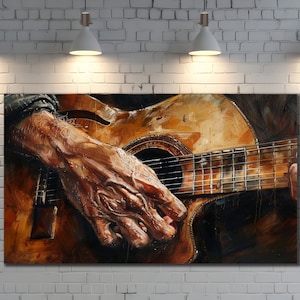 Guitarist Painting Canvas, Jazz Wall Art, Jazz Singer Home Decor, Music Wall Decor, Modern Wall Art, Musical Instruments Print Art Canvas