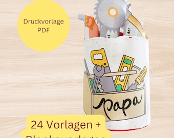 Duplo Verpackung Vatertag Download pdf | DIY Werkzeug Geschenk für Papa | Printable Duplo Banderolen Vatertag | Geschenkbox Papa