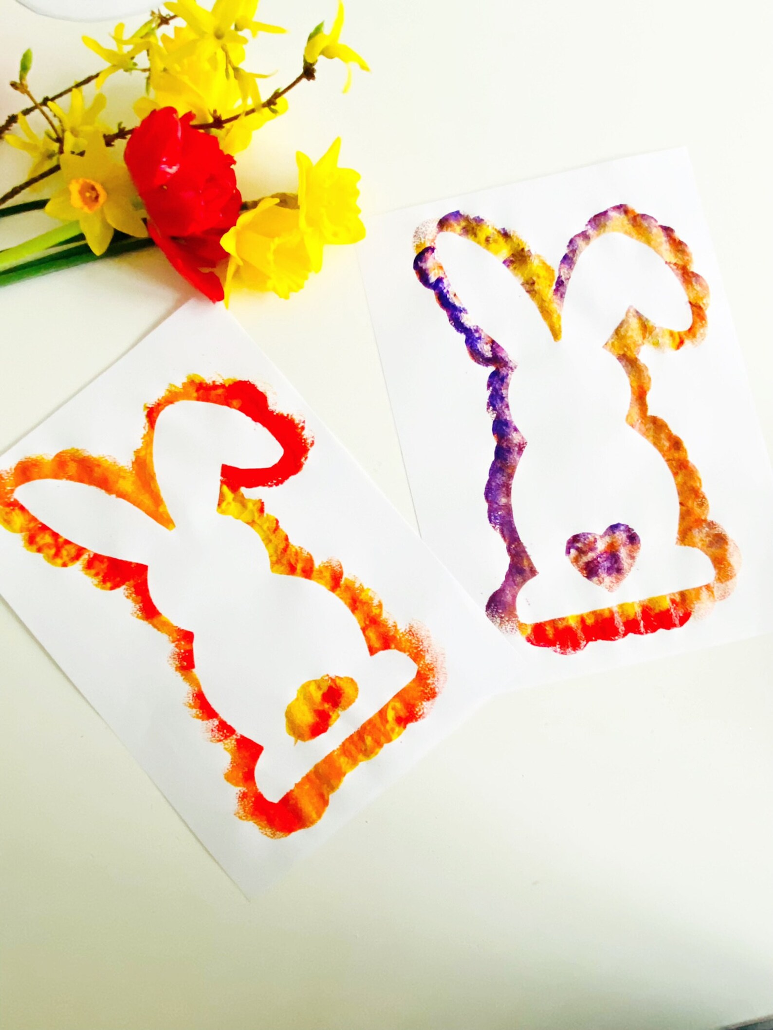  Bastelvorlage Ostern zum Download, Oster Fensterbilder, Osterhase 