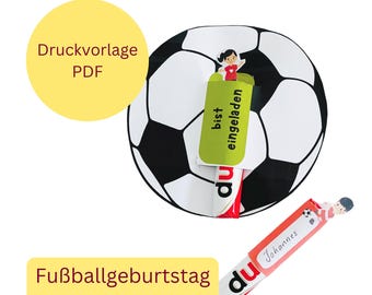 Football Invitation Children's Birthday Party | Duplo Banners Footballer Boys & Girls, PDF Invitation Cards Football Party to Print