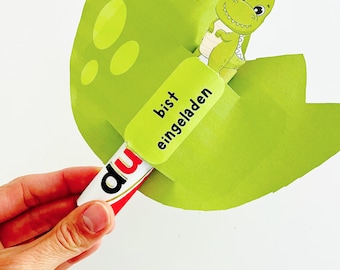 Dino Einladung Kindergeburtstag mit Duplo | DIY Einladung Dinosaurier Geburtstag | Printable Download Einladung Dinoparty PDF