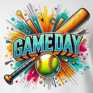 GAME DAY Softball Clipart Instant Download Sublimation Design for Exciting Game Day Events