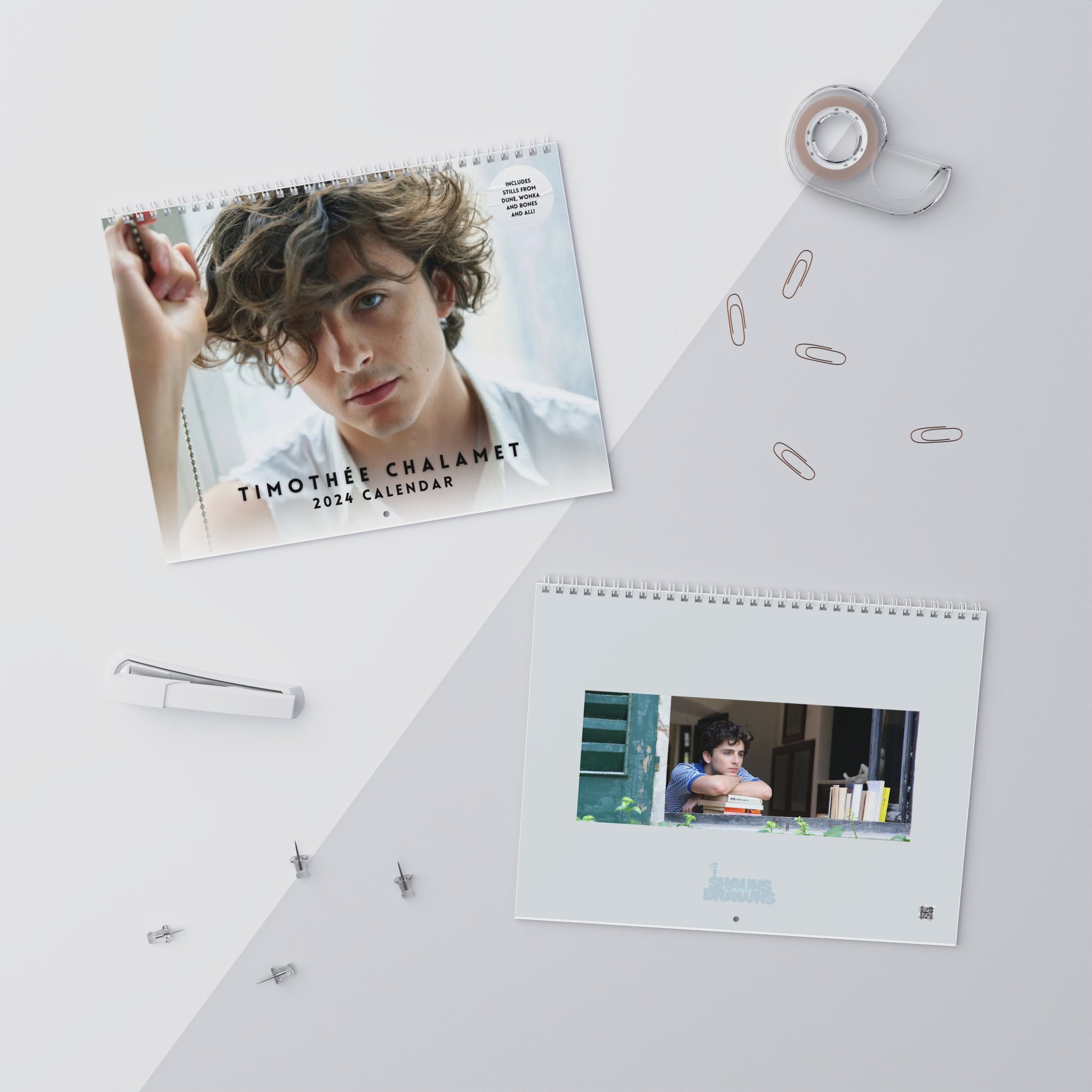 Timothe Chalamet 2024 Calendar Stills from Dune, Wonka, and Call Me