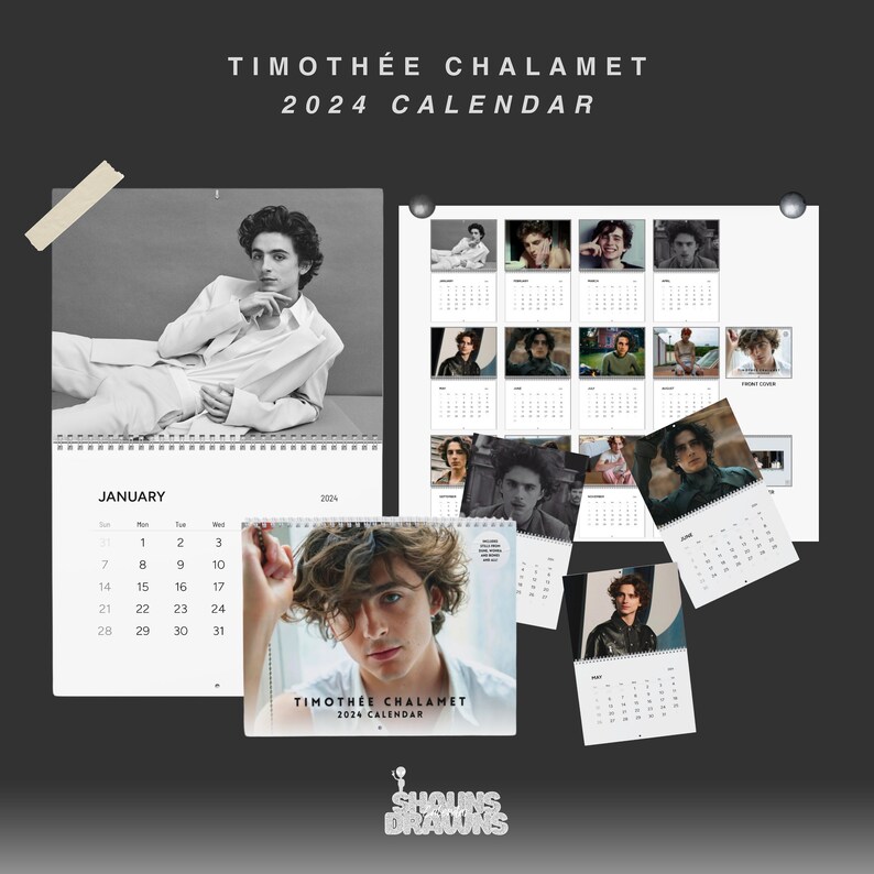 Timothée Chalamet 2024 Calendar Stills From Dune, Wonka, and Call Me by