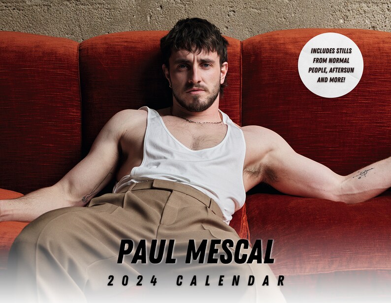 Paul Mescal 2024 Calendar Gift for Normal People, Aftersun Fans Home
