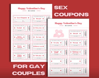 Gay Sex Coupons | Naughty Coupons for Him | Gift for Gay Men | Gay Valentine's Gift | Personalizable Sex Coupons | Gay Couples Gift Ideas