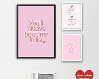 Couples Digital Print Set | Pink Home Decor | Instantly Downloadable | Valentines Gift Idea | Bedroom, Living Room Decor | Minimalist Poster