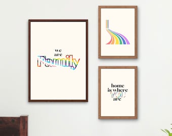 LGBTQ+ Chosen Family Wall Decor | Pride Prints for Living Room | Diversity Celebration Posters | Printable Family Wall Art
