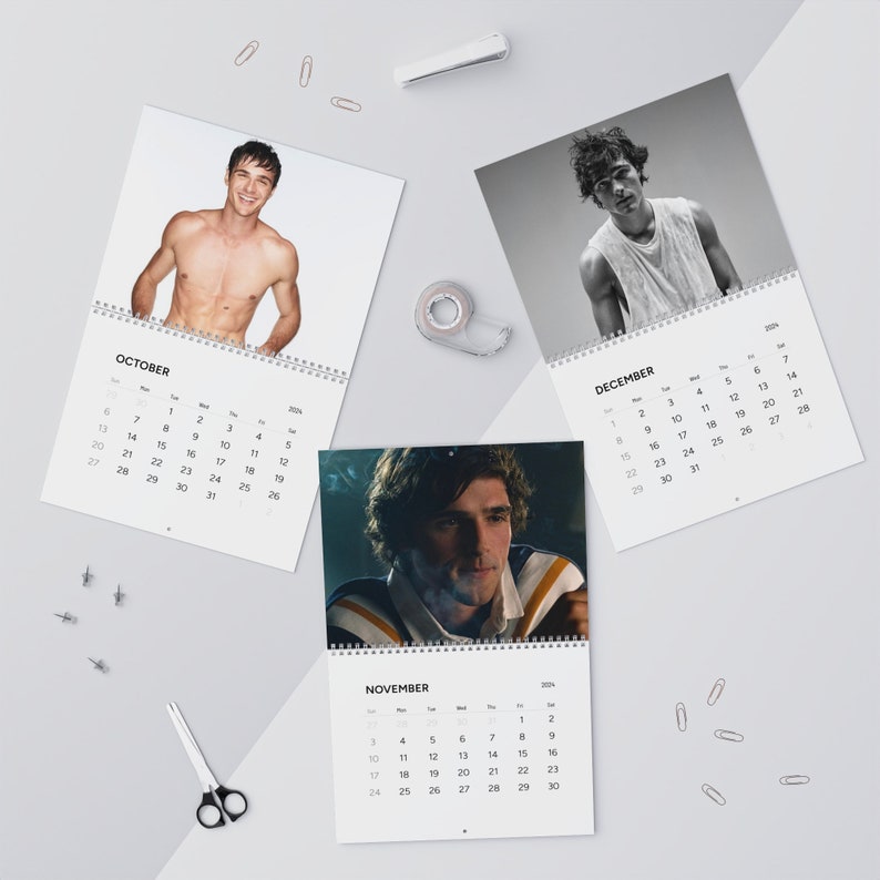 Jacob Elordi 2024 Wall Calendar Saltburn Movie Star Euphoria TV Show