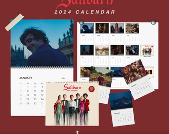 Saltburn Movie 2024 Wall Calendar | Barry Keoghan & Jacob Elordi Film | Gift for Her | Birthday Gift for Film Fans | Home Decor Ideas