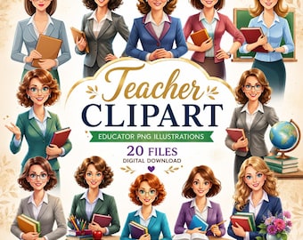 Teacher Clipart, Educator PNG Illustrations, Download 20 PNG, Commercial Use