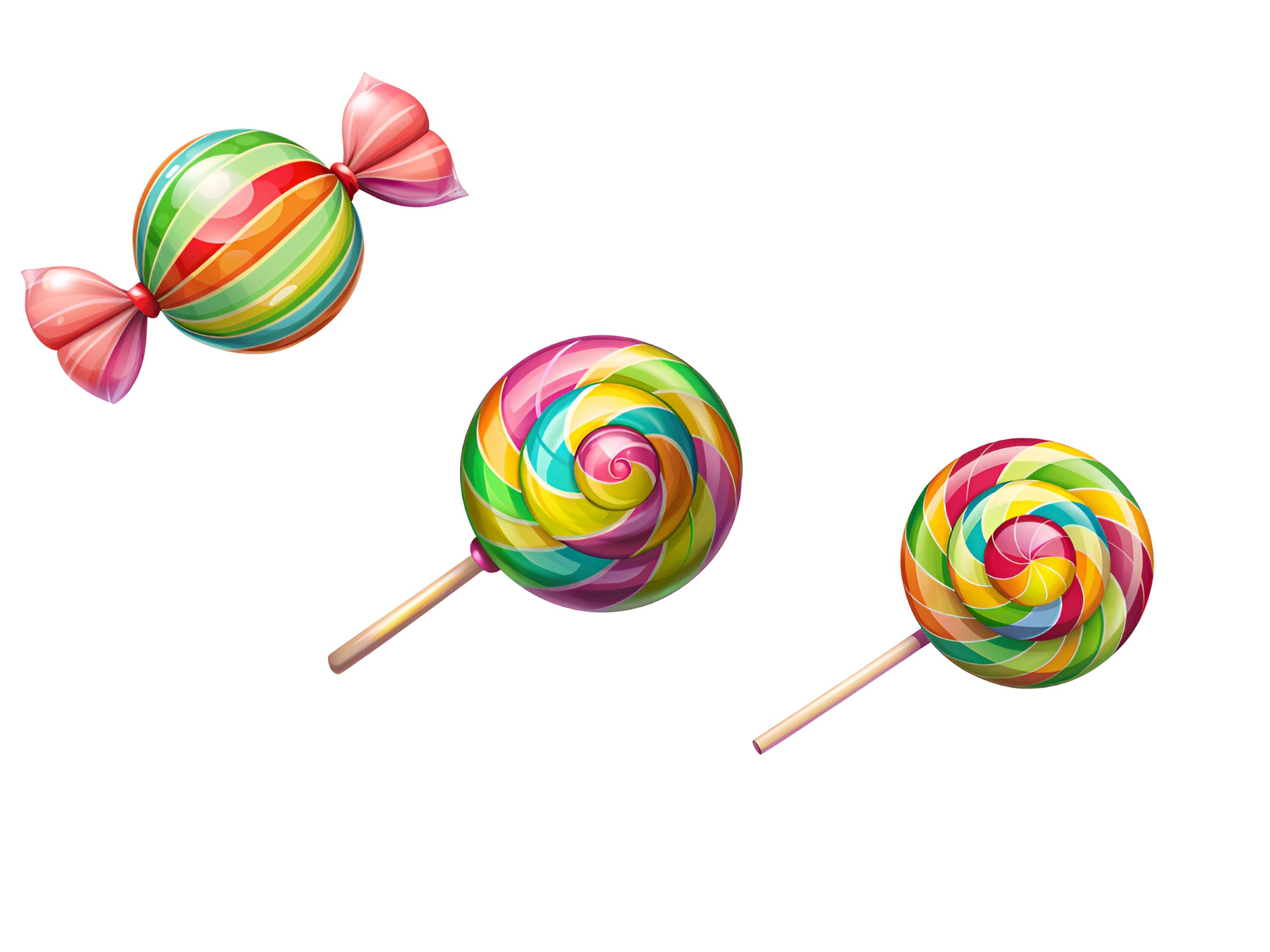 Pastel Candy Clipart Set: Lollipops, Candy Canes (15 PNG) - Etsy