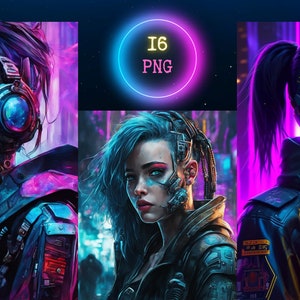 Datei CyberPunk Girl 15.  digitaler Download, Cyberpunk Kunst, Cyberpunk Sofort-Download, Cyberpunk