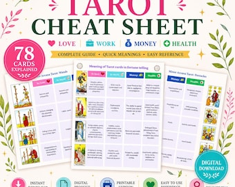 Tarot Spickzettel: Liebe, Geld, Gesundheit, die kompletten Anleitung (Digitaler Download).