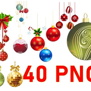 Christmas trivia. Christmas balls clipart. 40 Vintage Christmas Red Baubles. Transparent images. Card Making. Christmas decorations.