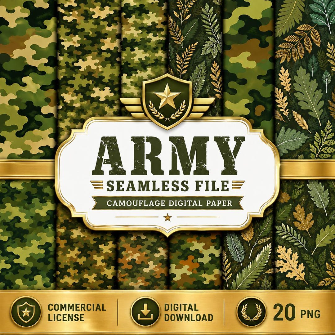 Army Seamless File | Camouflage Digital Paper Pack | Military Pattern ...