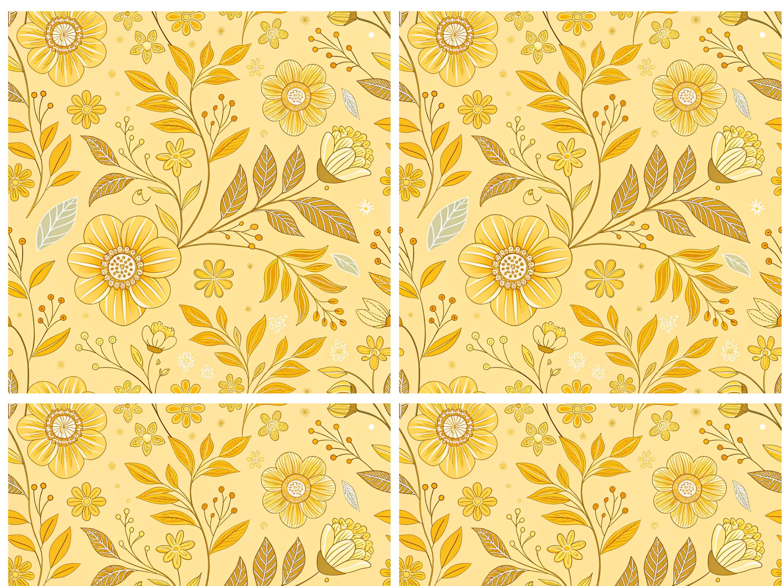 Yellow Seamless Pattern: Digital Scrapbook Paper (12 PNG Files) - Etsy