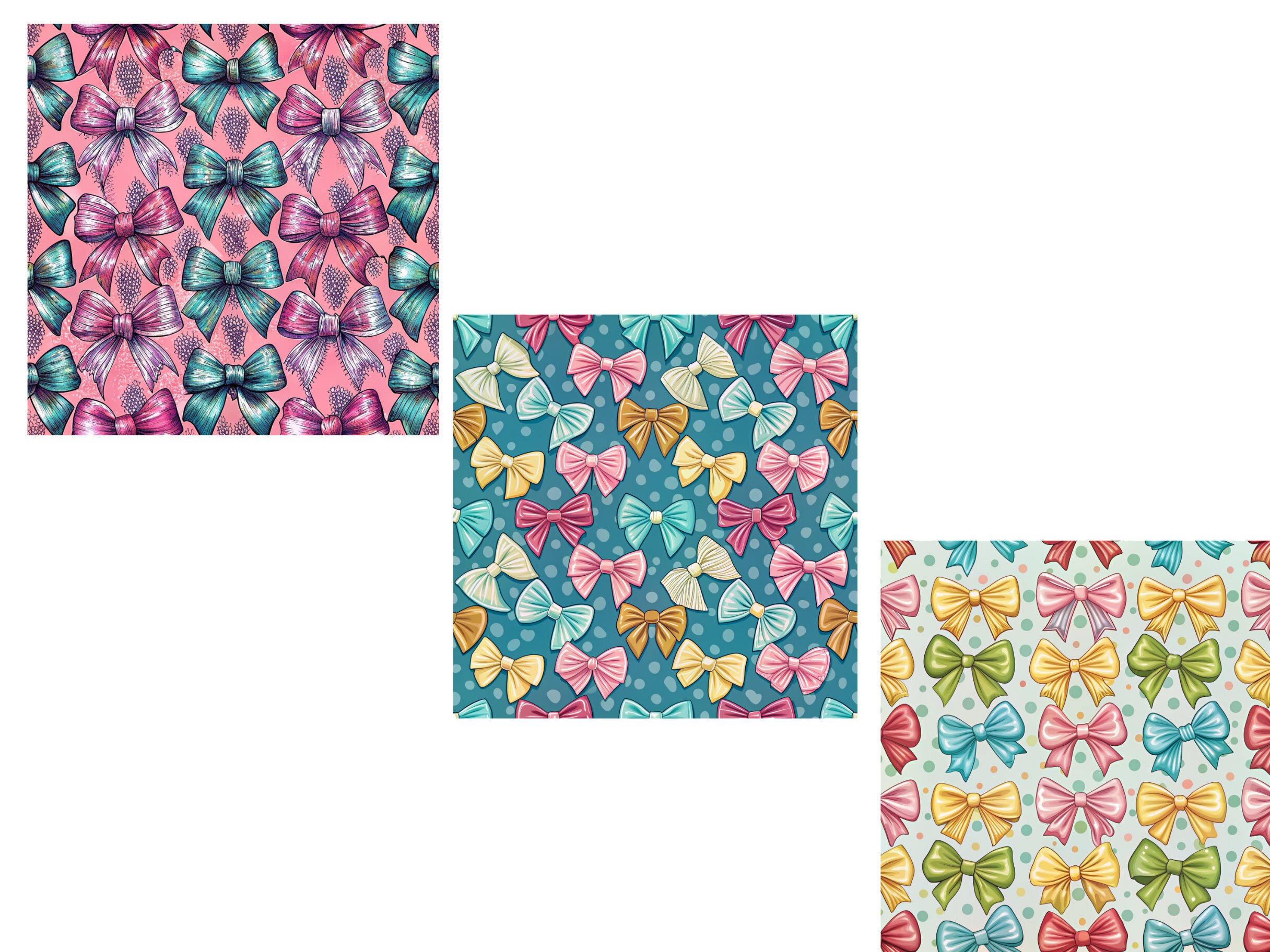 Coquette Bow Seamless Pattern | Pretty Ribbon Digital Paper | 25 PNG ...