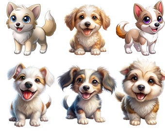 Funny Puppy Clipart, Dog PNG Images (Digital Download