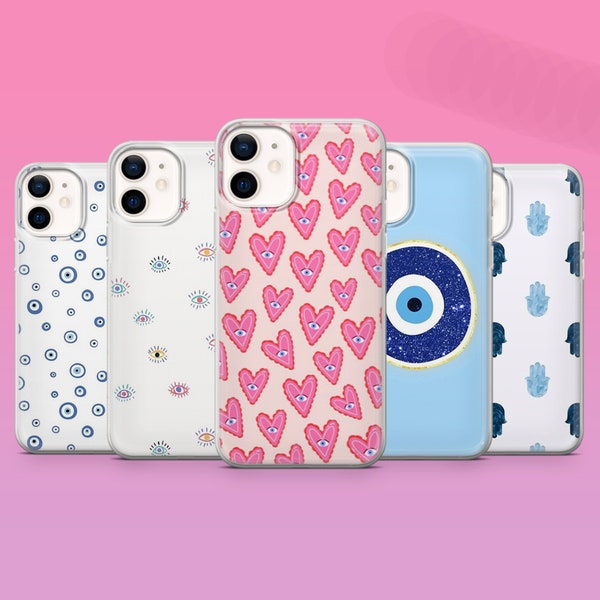 Evil eye Phone Case protection Cover for iPhone 15pro,14,13, 12, 11,Samsung S23 Ultra, S22, S21FE,A54,A34, A14,Google Pixel 8,7A,7Pro,6Pro