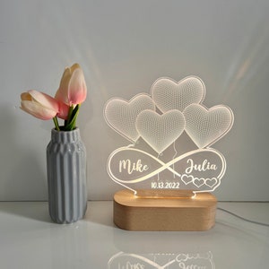 LAMPADA IN PLEXIGLASS REGALO FESTA DEL PAPA' CUORE AMORE PERSONALIZZATA LUCE  LED RGB - FATMA ITALIA SRL