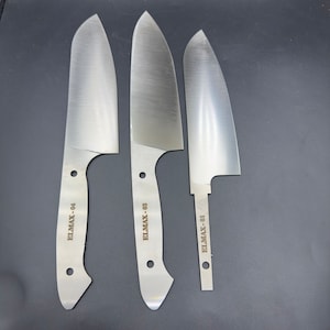 Elmax Steel Chef Knife Blanks, Full Flat Kitchen Blades, Knife Maker Supplies, Gyuto Santoku Kiritsuke