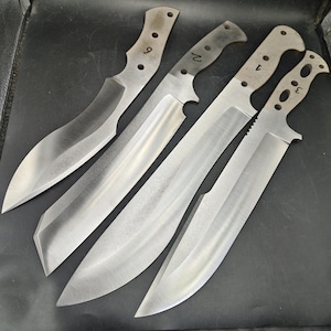 XL Size Knife Making Blank, N690 Steel Forest Bowie Blades, Heat Treated Knife Maker Supplies