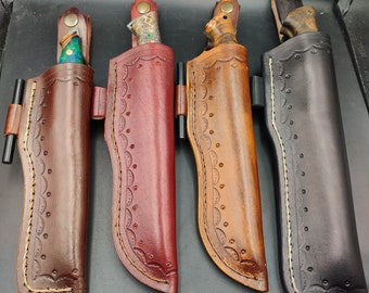 Universal Knife Sheath, Crafted Leather Knife Holster, Knife Maker Supplies, with D-ring & ferro rod holder