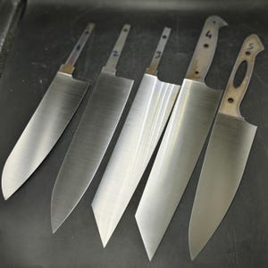 Elmax Steel Kitchen Knife Blank, Hardened Japanese Chef Blade, Full Flat Grind Santoku Gyuto Kiritsuke Knife Making Supplies