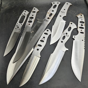 Handgjorda utomhusknivämnen, härdat rostfritt stålblad för jakt och camping, bushcraftknivtillverkning