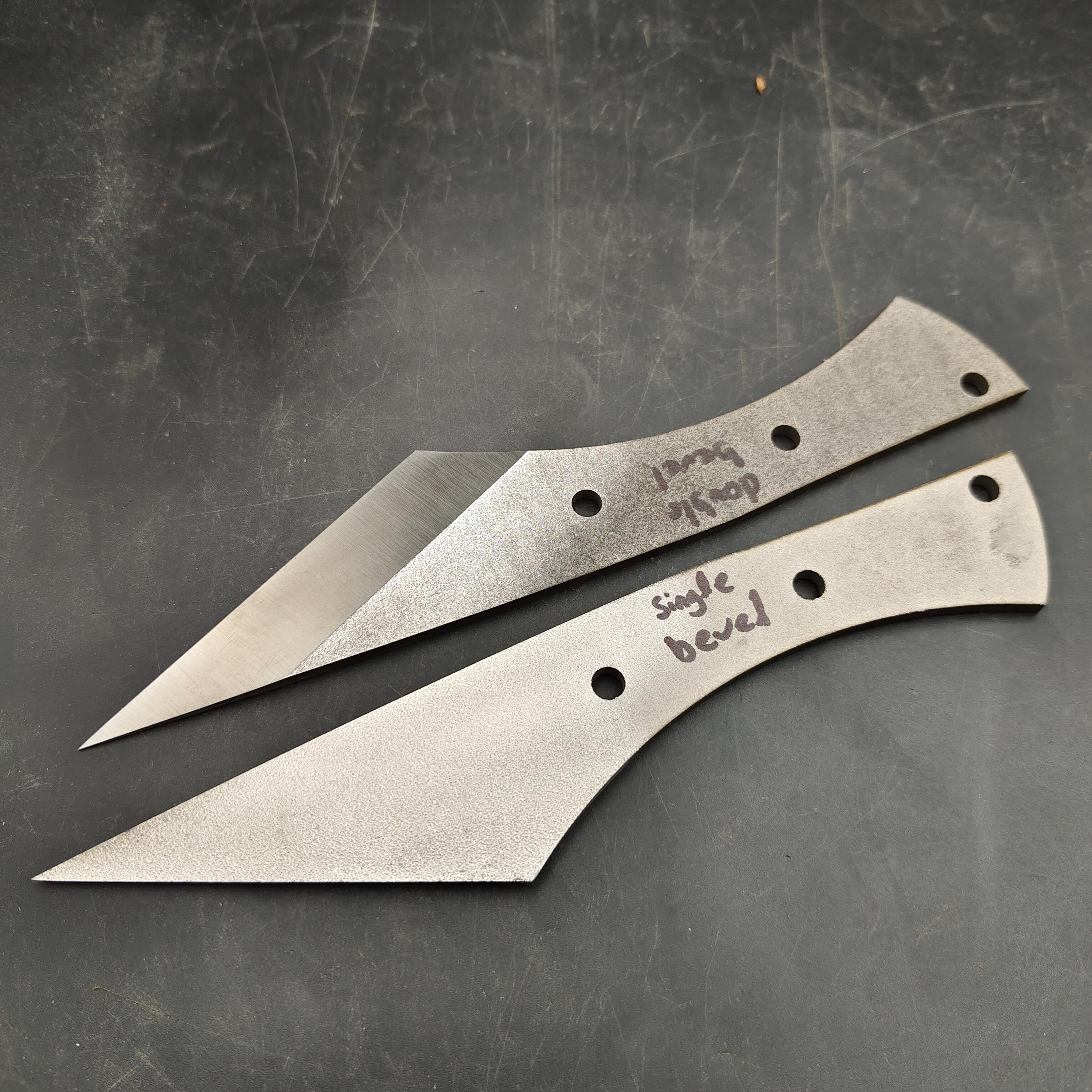 Full Tang Kiridashi Style Double Bevel Knife Blank, N690 Steel