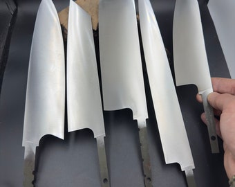 Japans koksmes leeg maken, warmtebehandeld volledig plat verborgen tang keukenmes, roestvrij Gyuto Santoku Kiritsuke Nakiri Yanagiba