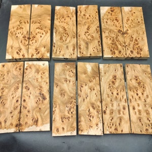 Burly Wood Knife Scales, Exotic Wood Knife Handle Material, Knife Making Supplies