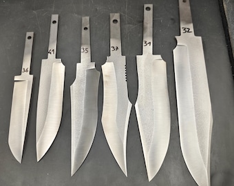 Bowie style Puukko Knife Blanks, Böhler D2 Steel Hardened Blade, Knife Making Supplies